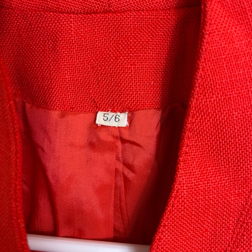 Vintage 1980s Cherry Red Peabody House Short Blazer with Puff Sleeves, Pockets - Picture 9 of 11